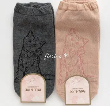 폴앤조 소크스 핑크 그레이 고양이 새끼 고양이 오샤레