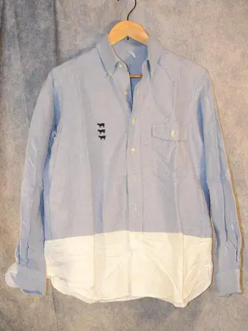 White Tail B.D. 동물 자수 바이컬러 버튼다운 셔츠 긴팔 S