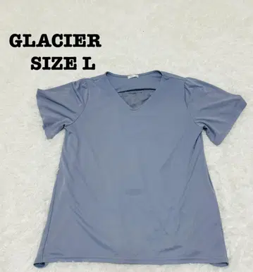그라시아 티셔츠 L 파랑 깔끔한 V넥 반팔 업무복 [684]