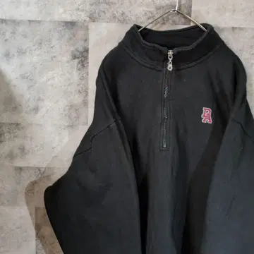 맨투맨 트레이닝복 블랙 하프 지퍼 M A53,10