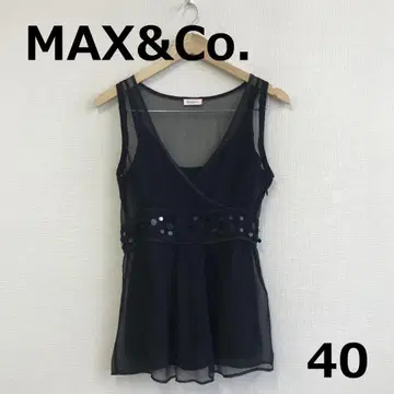 C0327A10 [ MAX&Co. ] 이너 포함 실크 슬리브리스 튜닉