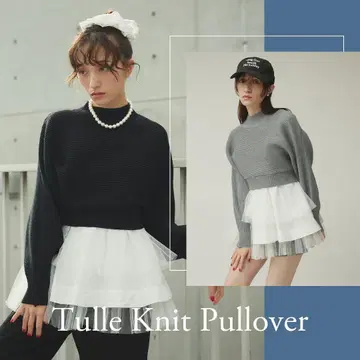 Narcissus 튤 니트 풀오버