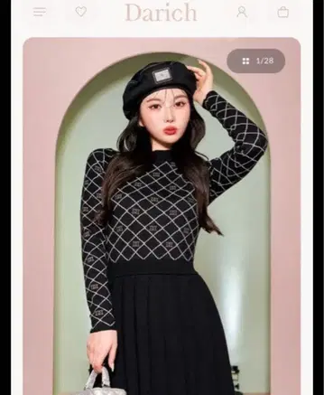 DARICH 다이아 로고 니트 미니 원피스