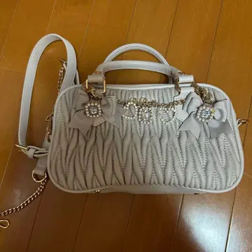 LIZLISA 퀼팅 리본 참 미니백