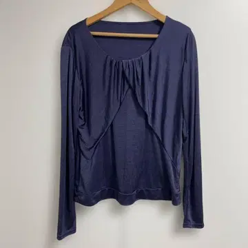 Leilian 레리안 긴팔 티셔츠 다크 퍼플 드레이프 사이즈 11