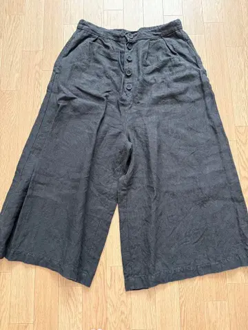 Gauze# 와이드 빵 린넨 블랙