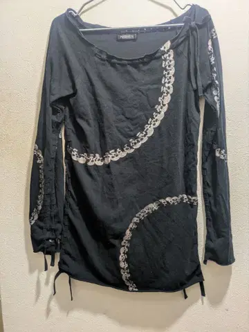 히스테릭 HYSTERIC 블랙 스컬 해골 긴팔 T셔츠 프리 사이즈