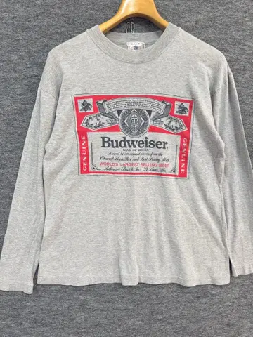 Budweiser 버드와이저 빈티지 롱티 기업 로고 그레이 M