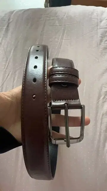 브라운 가죽 리버서블 벨트