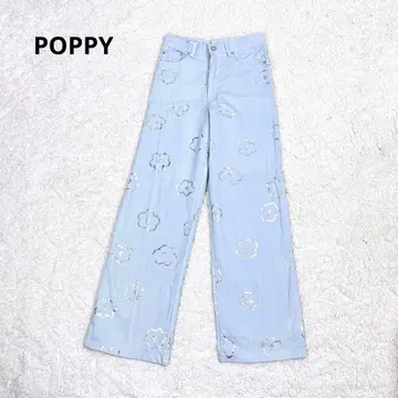 POPPY 아사기니뇨 꽃무늬 SILVER FLOWER DENIM 데님