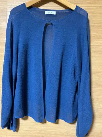 PINORE 코튼 가디건 얇은 소재 블루 사이즈 M