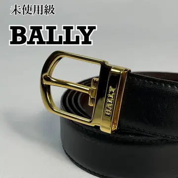 미사용급 이탈리아제 발리 벨트 가죽 블랙 골드 버클