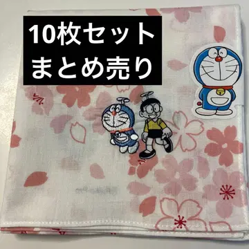 새상품 10개 묶음 판매 도라에몽 진구 벚꽃 손수건 배포용
