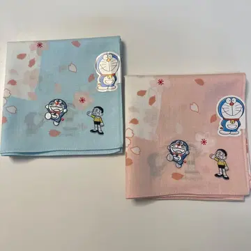 새상품 2개 도라에몽 진구(노비타) 벚꽃 손수건 반다나 런치 크로스