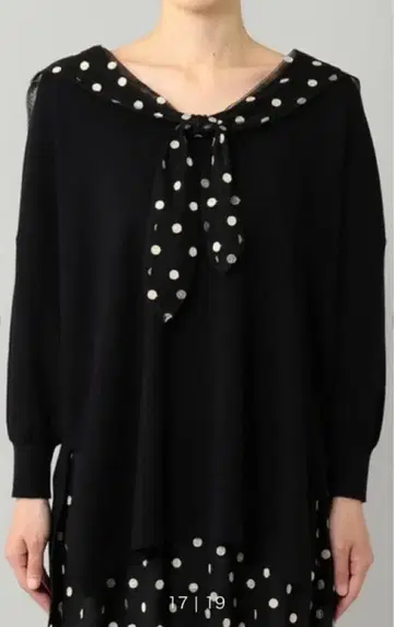 그레이스 콘티넨탈 Diagram 도트 세일러 카라 니트탑