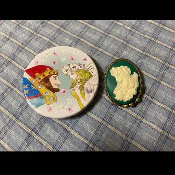 귀를 기울이면 더블 컴팩트 거울 카메오 브로치 엘프의 여왕 지브리