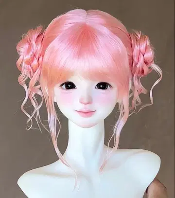 Awen 스튜디오 모헤어 가발 6~7인치 핑크 tinyfox