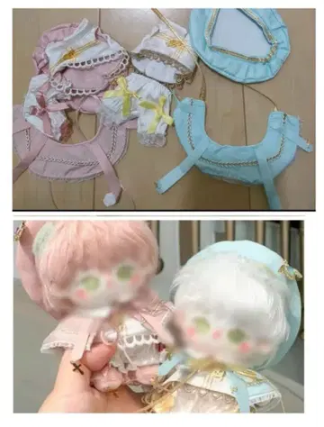 10cm 봉제 인형 의류 봉제 인형 스컬 팬더 러브브 2벌 세트 성가대