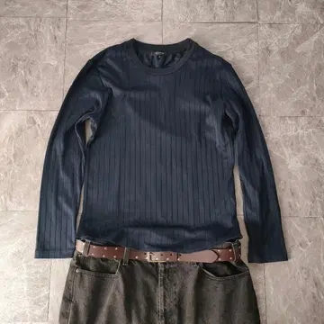 아카이브 립 롱 슬리브 티 네이비 y2k 2