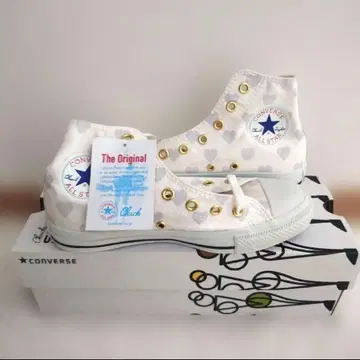 Converse 하트 무늬 골드 스터드 하이컷 스니커즈