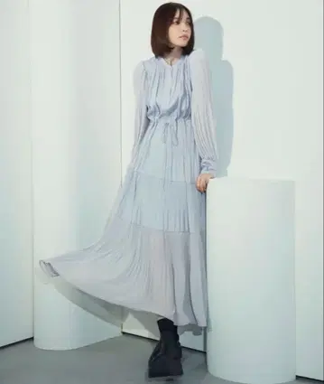 COCODEAL 플리츠 티어드 원피스