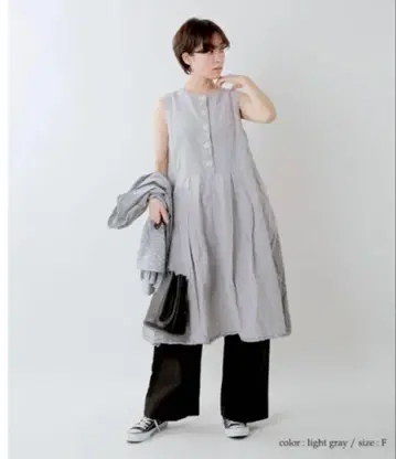 Gauze# 2way 박스 플리츠 슬리브리스 원피스