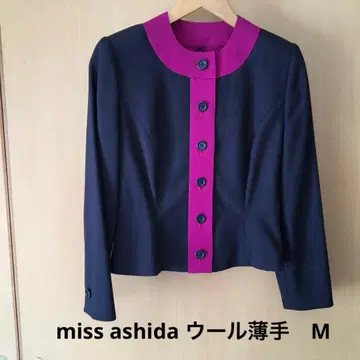 miss ashida 노카라 숏 기장 자켓 울 얇은 소재 M