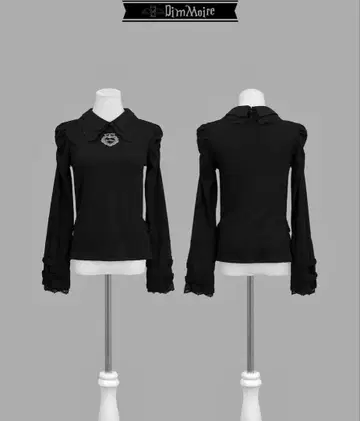 DimMoire 디무모아르 단정한 레이스 옷깃 상의 [ Black ]