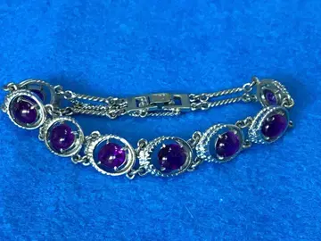 실버925 각인 엘레강트 자수정 실버 팔찌