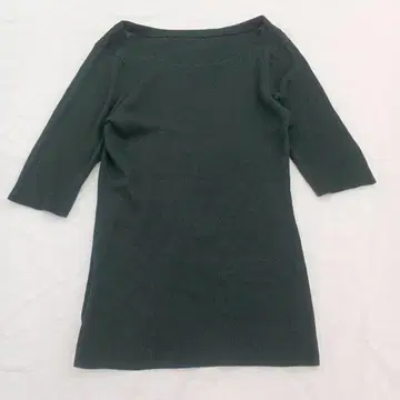 [ 나9 ] TOMORROWLAND 다크 그린 리브 편직 반팔 니트