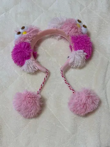 못피 폼폼 포함 핑크 머리띠