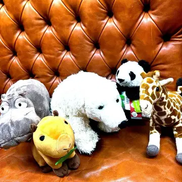 동물 봉제 인형 세트 (북극곰, 팬더, 기린, 캥거루)