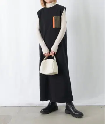 루카 슬리브리스 롱 원피스 블랙