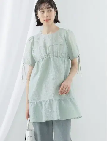 [레이빔즈] 원피스 퍼프 슬리브 티어드 미니 원피스