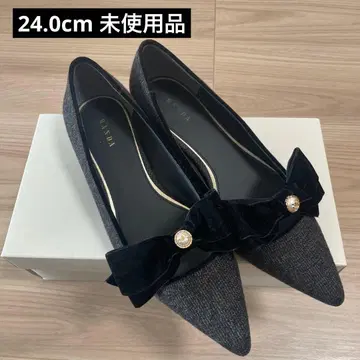 RANDA 벨로아 리본 클래시컬 플랫 펌프스