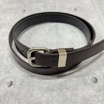 새상품 스퀘어 버클 벨트 실버 버클 인조 가죽 가는 벨트