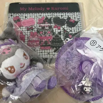 산리오 복권 쿠로미 마이멜로디 봉제 인형 액세서리 스탠드