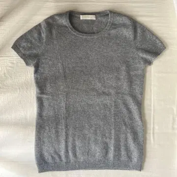 유니클로 캐시미어 100% 반팔 니트 그레이 새상품급