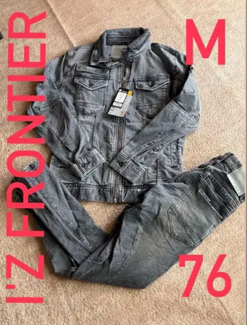 i'z FRONTIER 그레이 데님 자켓과 팬츠 세트 M