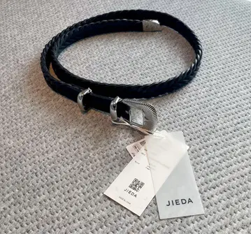 새상품 Jieda 지에다 웨스턴 벨트 체인 뜨개질 블랙