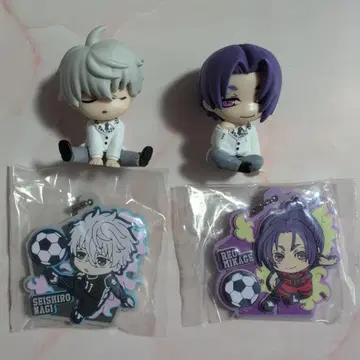 블루 록 피규어 러버 마스코트 나기 세이시로 미카게 레오 4점 세트