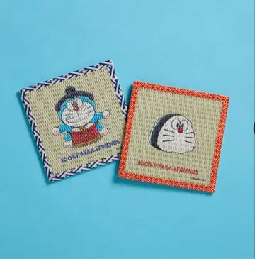 100% 도라에몽 프렌즈 다다미 코스터 2종 세트