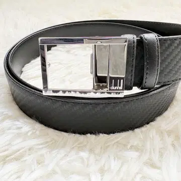 미사용급 dunhill 리버서블 천연 가죽 벨트 실버 버클 스퀘어