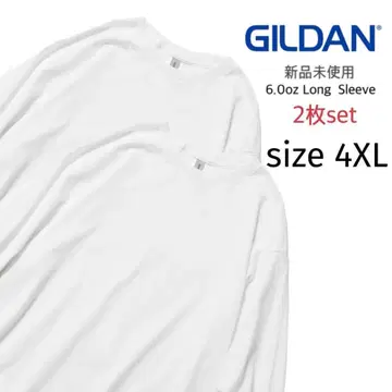 [길단] 미사용 새상품 울트라코튼 무지 긴팔 T셔츠 화이트 2장 4XL