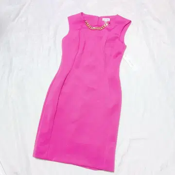 새상품 캘빈클라인 슬리브리스 핑크 원피스 10 XL