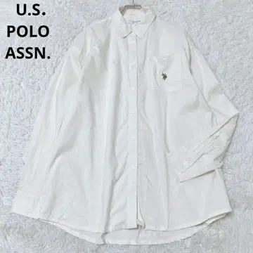 유에스폴로슨 긴팔 셔츠 상의 가슴 포켓 베이지 원 포인트