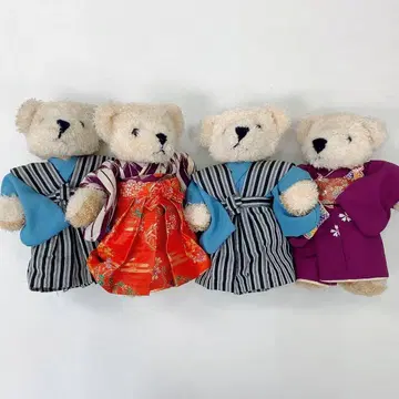 기모노 곰 봉제 인형 4개 세트