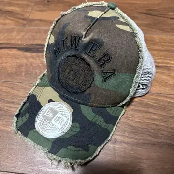 NEW ERA 카모플라쥬 프린지 가공 메쉬 캡