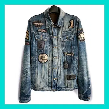 정가 16.3만 Roen 와펜 장식 데님 자켓 (46) Y2K 빈티지