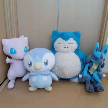 포켓몬 뮤우 팽도리 카비곤 루카리오 봉제 인형 세트